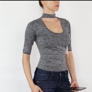 NEW CA WINNER U-neck choker bodysuit S/M